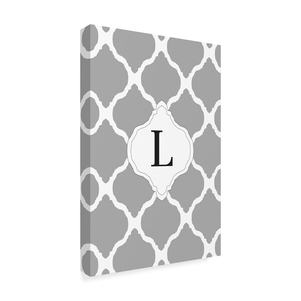 Art Licensing Studio 'L Gray Monogram' Canvas Art,16x24